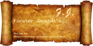 Forster Jonatán névjegykártya